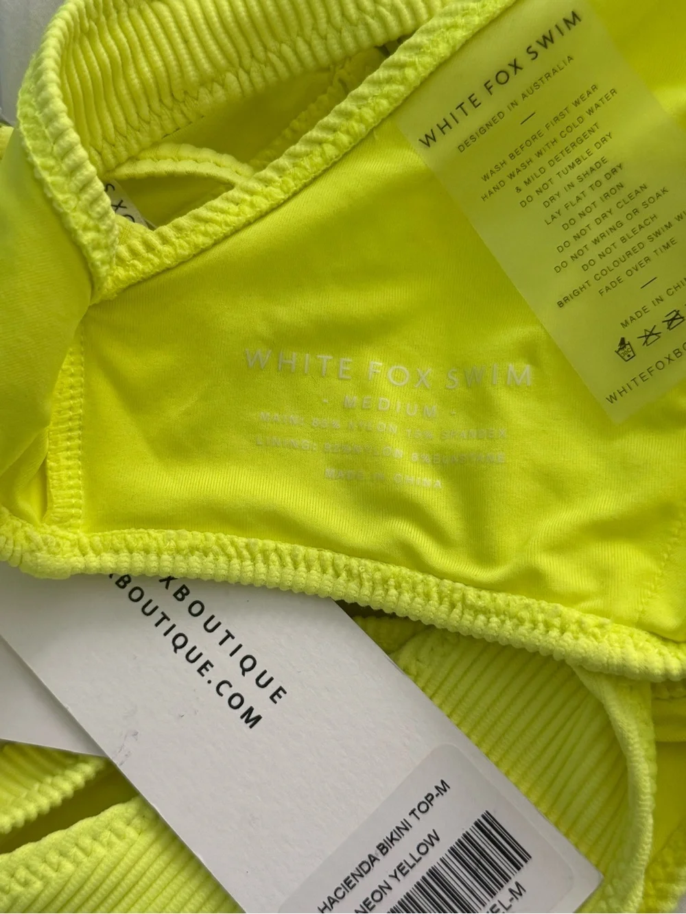 White Fox Boutique Hacienda Bikini Top in Neon Yellow